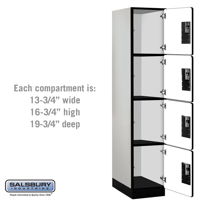 Salsbury 15" Wide Four Tier Designer Wood Locker - 1 Wide - 6 Feet High - 21 Inches Deep - Gray - Hasps - Sweatfully