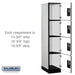 Salsbury 15" Wide Four Tier Designer Wood Locker - 1 Wide - 6 Feet High - 21 Inches Deep - Gray - Hasps - Sweatfully