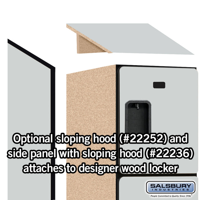 Salsbury 15" Wide Four Tier Designer Wood Locker - 1 Wide - 6 Feet High - 21 Inches Deep - Gray - Hasps - Sweatfully
