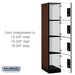 Salsbury 15" Wide Four Tier Designer Wood Locker - 1 Wide - 6 Feet High - 21 Inches Deep - Mahogany - Black Electronic Locks - Sweatfully