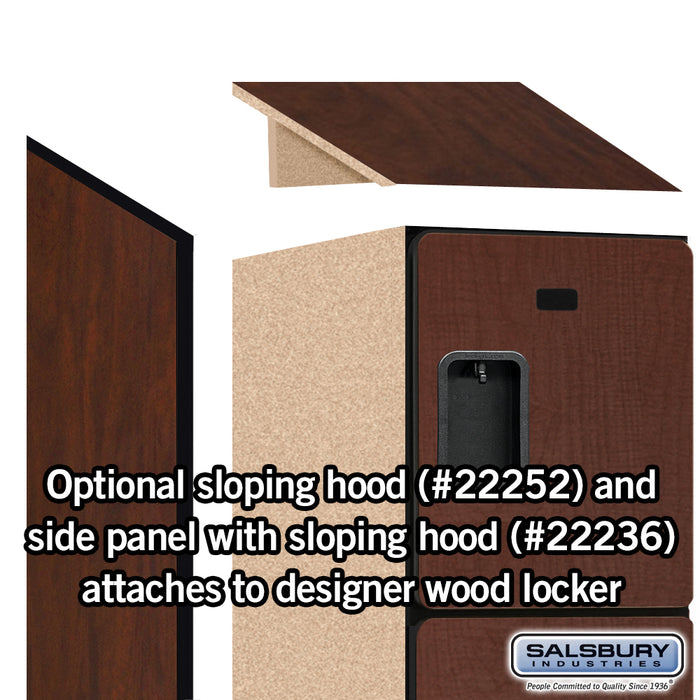 Salsbury 15" Wide Four Tier Designer Wood Locker - 1 Wide - 6 Feet High - 21 Inches Deep - Mahogany - Hasps - Sweatfully
