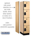 Salsbury 15" Wide Four Tier Designer Wood Locker - 1 Wide - 6 Feet High - 21 Inches Deep - Maple - Black Resettable Combination Locks - Sweatfully
