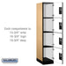 Salsbury 15" Wide Four Tier Designer Wood Locker - 1 Wide - 6 Feet High - 21 Inches Deep - Maple - Hasps - Sweatfully