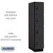 Salsbury 15" Wide Four Tier Designer Wood Locker - 1 Wide - 6 Feet High - 24 Inches Deep - Black - Black Resettable Combination Locks - Sweatfully