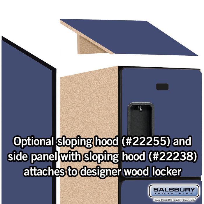 Salsbury 15" Wide Four Tier Designer Wood Locker - 1 Wide - 6 Feet High - 24 Inches Deep - Blue - Hasps - Sweatfully