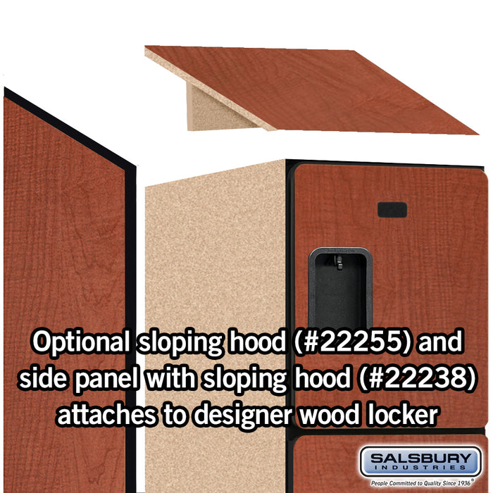 Salsbury 15" Wide Four Tier Designer Wood Locker - 1 Wide - 6 Feet High - 24 Inches Deep - Cherry - Hasps - Sweatfully