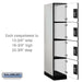 Salsbury 15" Wide Four Tier Designer Wood Locker - 1 Wide - 6 Feet High - 24 Inches Deep - Gray - Silver Resettable Combination Locks - Sweatfully