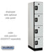 Salsbury 15" Wide Four Tier Designer Wood Locker - 1 Wide - 6 Feet High - 24 Inches Deep - Gray - Silver Resettable Combination Locks - Sweatfully
