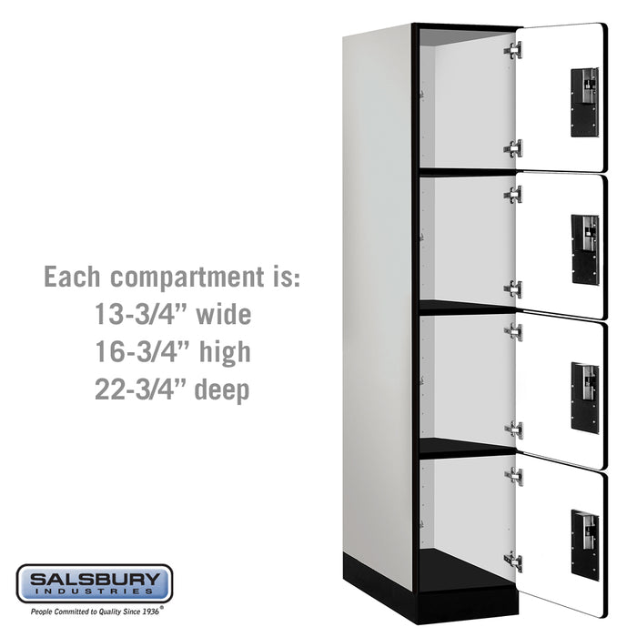 Salsbury 15" Wide Four Tier Designer Wood Locker - 1 Wide - 6 Feet High - 24 Inches Deep - Gray - Hasps - Sweatfully