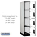 Salsbury 15" Wide Four Tier Designer Wood Locker - 1 Wide - 6 Feet High - 24 Inches Deep - Gray - Hasps - Sweatfully