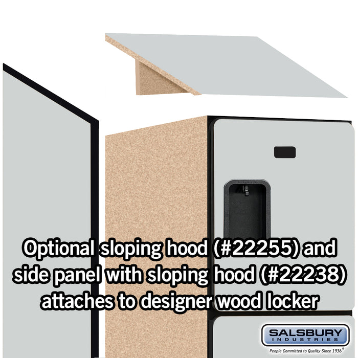 Salsbury 15" Wide Four Tier Designer Wood Locker - 1 Wide - 6 Feet High - 24 Inches Deep - Gray - Hasps - Sweatfully