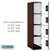 Salsbury 15" Wide Four Tier Designer Wood Locker - 1 Wide - 6 Feet High - 24 Inches Deep - Mahogany - Black Resettable Combination Locks - Sweatfully