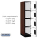 Salsbury 15" Wide Four Tier Designer Wood Locker - 1 Wide - 6 Feet High - 24 Inches Deep - Mahogany - Silver Electronic Locks - Sweatfully