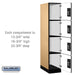 Salsbury 15" Wide Four Tier Designer Wood Locker - 1 Wide - 6 Feet High - 24 Inches Deep - Maple - Black Resettable Combination Locks - Sweatfully