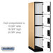 Salsbury 15" Wide Four Tier Designer Wood Locker - 1 Wide - 6 Feet High - 24 Inches Deep - Maple - Silver Electronic Locks - Sweatfully