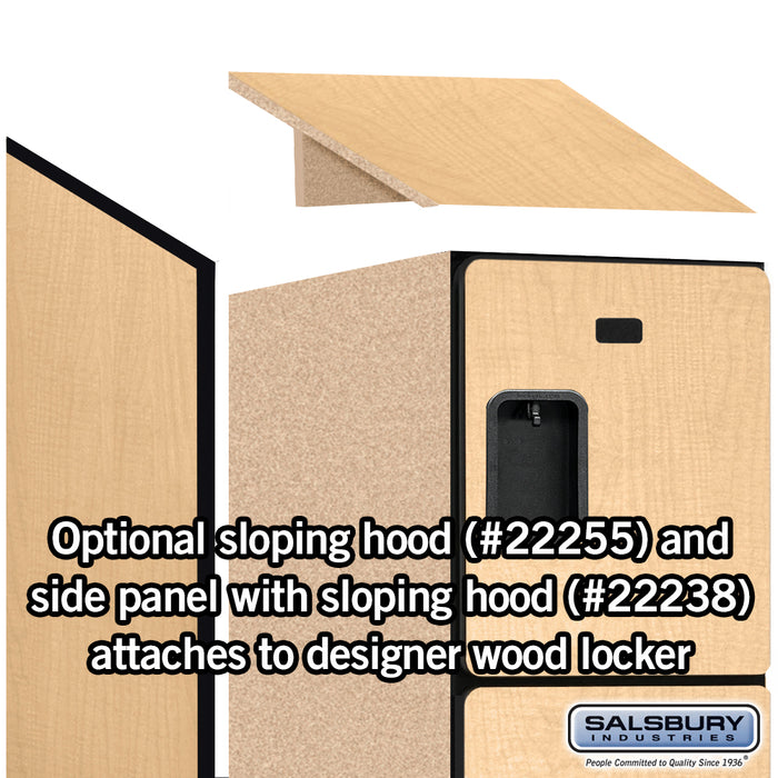 Salsbury 15" Wide Four Tier Designer Wood Locker - 1 Wide - 6 Feet High - 24 Inches Deep - Maple - Hasps - Sweatfully