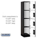 Salsbury 15" Wide Four Tier Designer Wood Locker - 1 Wide - 6 Feet High - 18 Inches Deep - Black - Black Resettable Combination Locks - Sweatfully