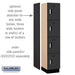 Salsbury 15" Wide Four Tier Designer Wood Locker - 1 Wide - 6 Feet High - 18 Inches Deep - Black - Silver Electronic Locks - Sweatfully