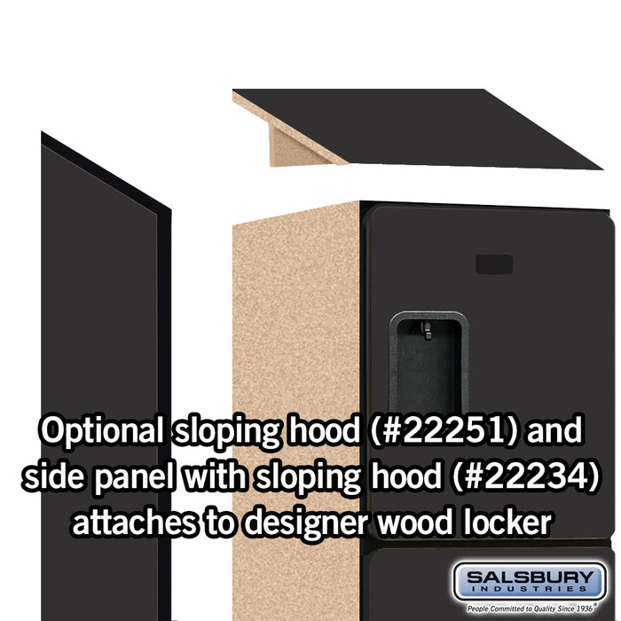 Salsbury 15" Wide Four Tier Designer Wood Locker - 1 Wide - 6 Feet High - 18 Inches Deep - Black - Hasps - Sweatfully