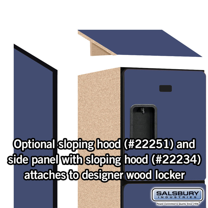Salsbury 15" Wide Four Tier Designer Wood Locker - 1 Wide - 6 Feet High - 18 Inches Deep - Blue - Hasps - Sweatfully
