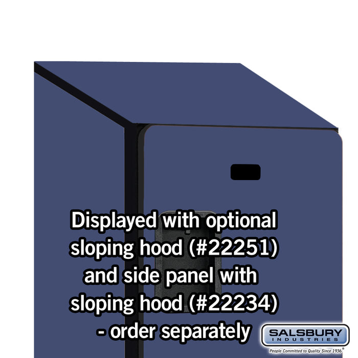 Salsbury 15" Wide Four Tier Designer Wood Locker - 1 Wide - 6 Feet High - 18 Inches Deep - Blue - Hasps - Sweatfully