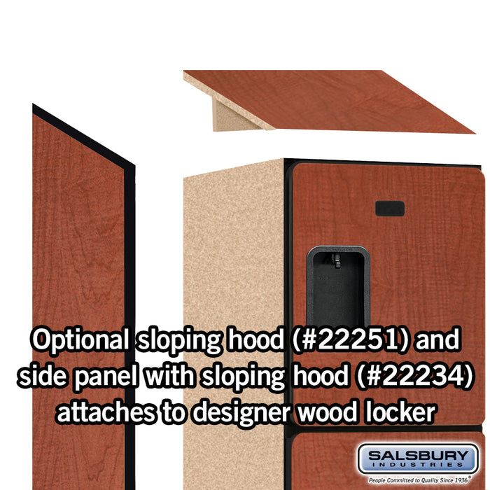 Salsbury 15" Wide Four Tier Designer Wood Locker - 1 Wide - 6 Feet High - 18 Inches Deep - Cherry - Hasps - Sweatfully