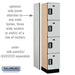 Salsbury 15" Wide Four Tier Designer Wood Locker - 1 Wide - 6 Feet High - 18 Inches Deep - Gray - Silver Electronic Locks - Sweatfully