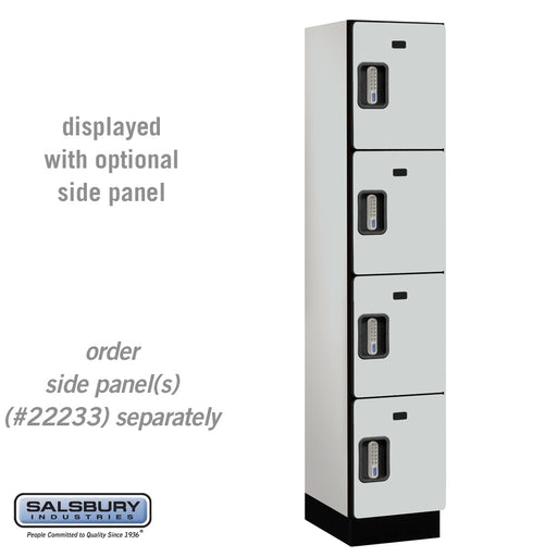 Salsbury 15" Wide Four Tier Designer Wood Locker - 1 Wide - 6 Feet High - 18 Inches Deep - Gray - Silver Electronic Locks - Sweatfully