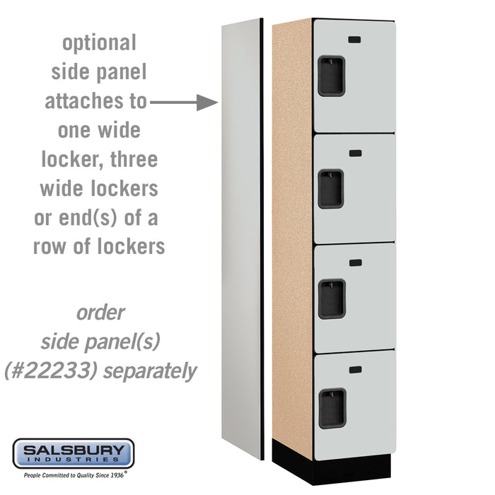 Salsbury 15" Wide Four Tier Designer Wood Locker - 1 Wide - 6 Feet High - 18 Inches Deep - Gray - Hasps - Sweatfully