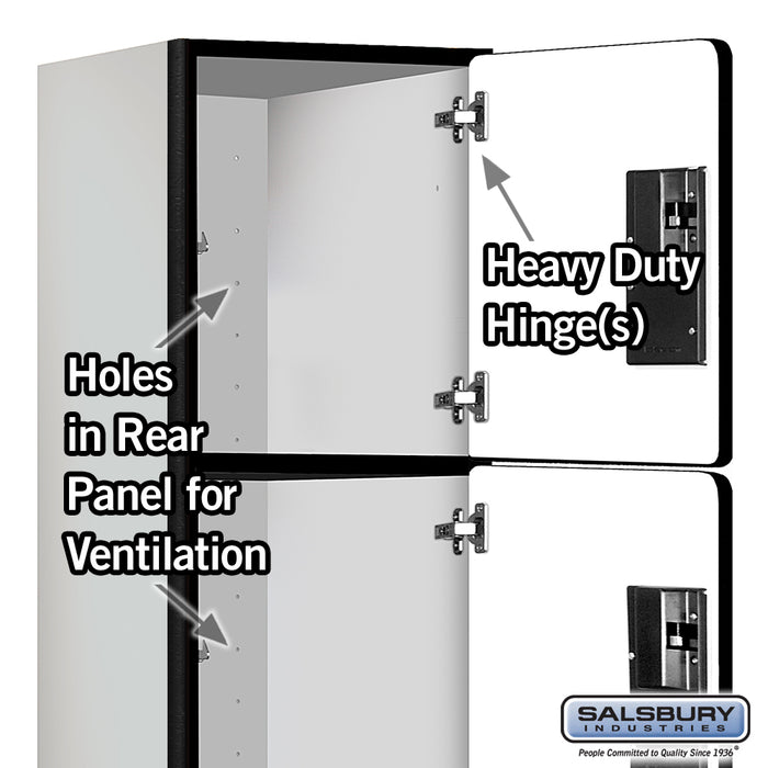 Salsbury 15" Wide Four Tier Designer Wood Locker - 1 Wide - 6 Feet High - 18 Inches Deep - Gray - Hasps - Sweatfully