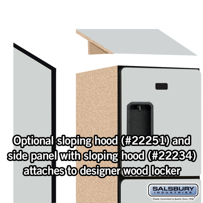 Salsbury 15" Wide Four Tier Designer Wood Locker - 1 Wide - 6 Feet High - 18 Inches Deep - Gray - Hasps - Sweatfully