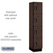 Salsbury 15" Wide Four Tier Designer Wood Locker - 1 Wide - 6 Feet High - 18 Inches Deep - Mahogany - Black Electronic Locks - Sweatfully