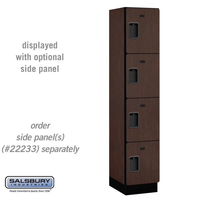 Salsbury 15" Wide Four Tier Designer Wood Locker - 1 Wide - 6 Feet High - 18 Inches Deep - Mahogany - Hasps - Sweatfully