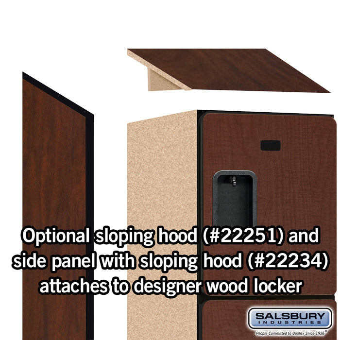 Salsbury 15" Wide Four Tier Designer Wood Locker - 1 Wide - 6 Feet High - 18 Inches Deep - Mahogany - Hasps - Sweatfully