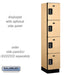 Salsbury 15" Wide Four Tier Designer Wood Locker - 1 Wide - 6 Feet High - 18 Inches Deep - Maple - Black Electronic Locks - Sweatfully