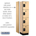 Salsbury 15" Wide Four Tier Designer Wood Locker - 1 Wide - 6 Feet High - 18 Inches Deep - Maple - Black Resettable Combination Locks - Sweatfully