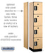 Salsbury 15" Wide Four Tier Designer Wood Locker - 1 Wide - 6 Feet High - 18 Inches Deep - Maple - Silver Electronic Locks - Sweatfully