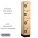 Salsbury 15" Wide Four Tier Designer Wood Locker - 1 Wide - 6 Feet High - 18 Inches Deep - Maple - Silver Electronic Locks - Sweatfully