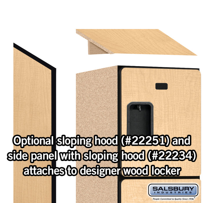 Salsbury 15" Wide Four Tier Designer Wood Locker - 1 Wide - 6 Feet High - 18 Inches Deep - Maple - Hasps - Sweatfully
