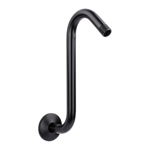 10.5 in. S-Shaped Stainless Steel Shower Head Extension Arm (Black Finish) - Sweatfully