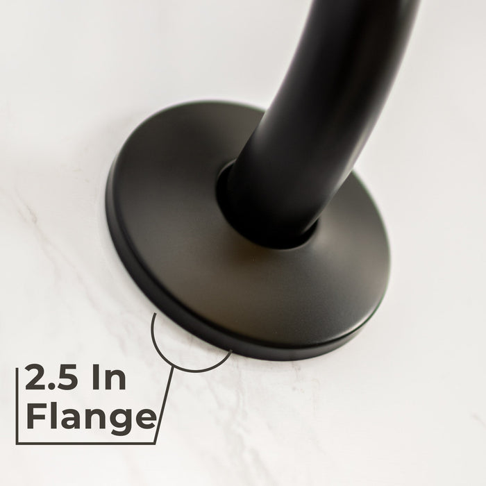 10.5 in. S-Shaped Stainless Steel Shower Head Extension Arm (Black Finish) - Sweatfully