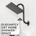 10.5 in. S-Shaped Stainless Steel Shower Head Extension Arm (Black Finish) - Sweatfully