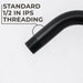 10.5 in. S-Shaped Stainless Steel Shower Head Extension Arm (Black Finish) - Sweatfully