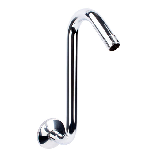 10.5 in. S-Shaped Stainless Steel Shower Head Extension Arm (Chrome Finish) - Sweatfully