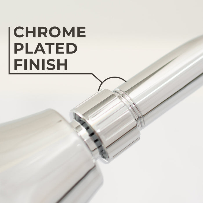 10.5 in. S-Shaped Stainless Steel Shower Head Extension Arm (Chrome Finish) - Sweatfully