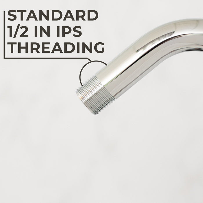 10.5 in. S-Shaped Stainless Steel Shower Head Extension Arm (Chrome Finish) - Sweatfully