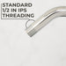 10.5 in. S-Shaped Stainless Steel Shower Head Extension Arm (Chrome Finish) - Sweatfully