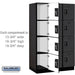 Salsbury 15" Wide Four Tier Designer Wood Locker - 3 Wide - 6 Feet High - 21 Inches Deep - Black - Black Resettable Combination Locks - Sweatfully