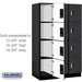 Salsbury 15" Wide Four Tier Designer Wood Locker - 3 Wide - 6 Feet High - 21 Inches Deep - Black - Silver Electronic Locks - Sweatfully