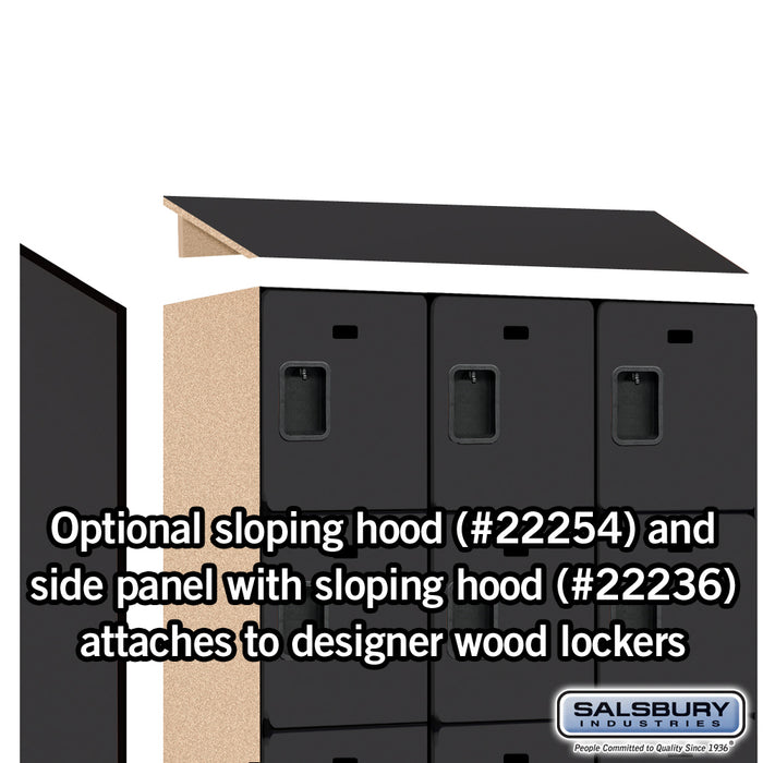 Salsbury 15" Wide Four Tier Designer Wood Locker - 3 Wide - 6 Feet High - 21 Inches Deep - Black - Hasps - Sweatfully